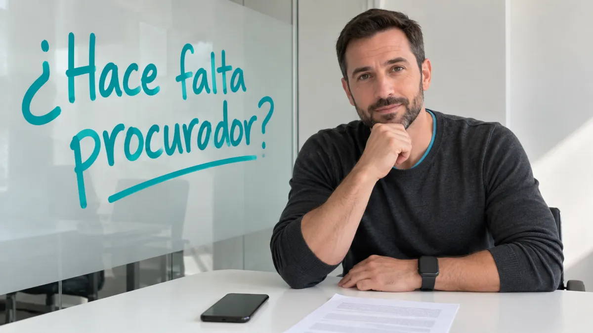 ¿Es necesario procurador para la segunda oportunidad? Abogado y procurador atienden a un cliente en un despacho