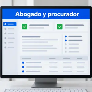 Es necesario procurador para la segunda oportunidad: abogada y cliente revisan un expediente en una oficina luminosa
