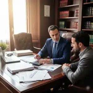 Abogado detalla cuánto cuesta la Ley de Segunda Oportunidad con calculadora y documentos sobre la mesa
