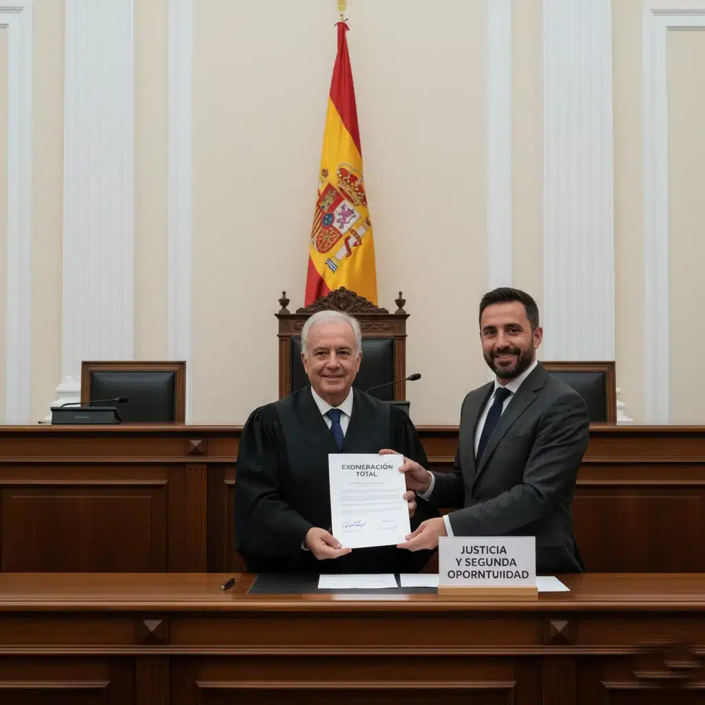 Juez y abogado muestran resolución de exoneración: ejemplos de la Ley de Segunda Oportunidad