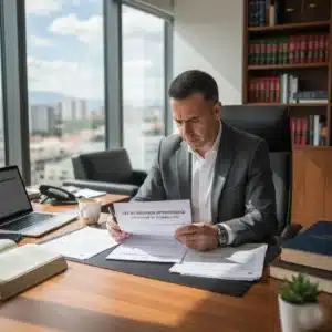 Persona completando formularios de la Ley de la Segunda Oportunidad con apoyo legal