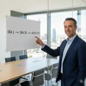 Cliente en Murcia revisando expediente de Segunda Oportunidad con su abogado para concurso sin masa